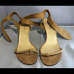 Helmut Lang strapping heels  soft leather